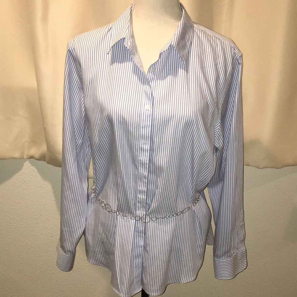 Jones New York striped XL non iron ladies top